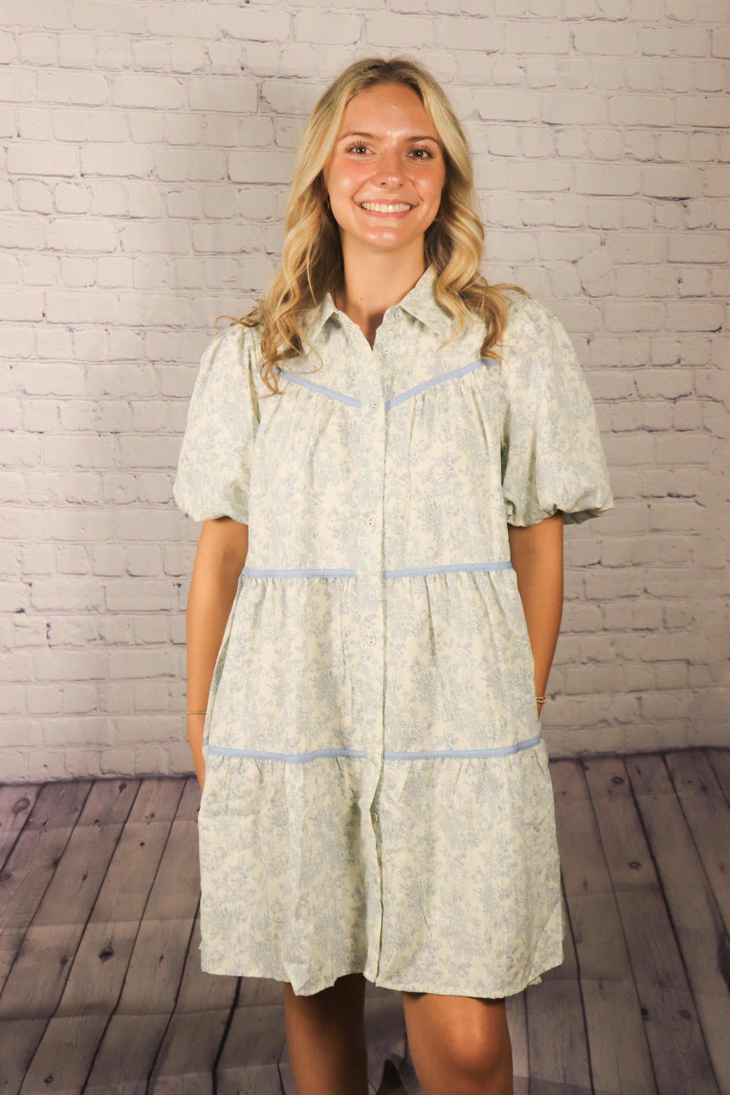 The Kelly| Light Blue Floral Tunic Dress