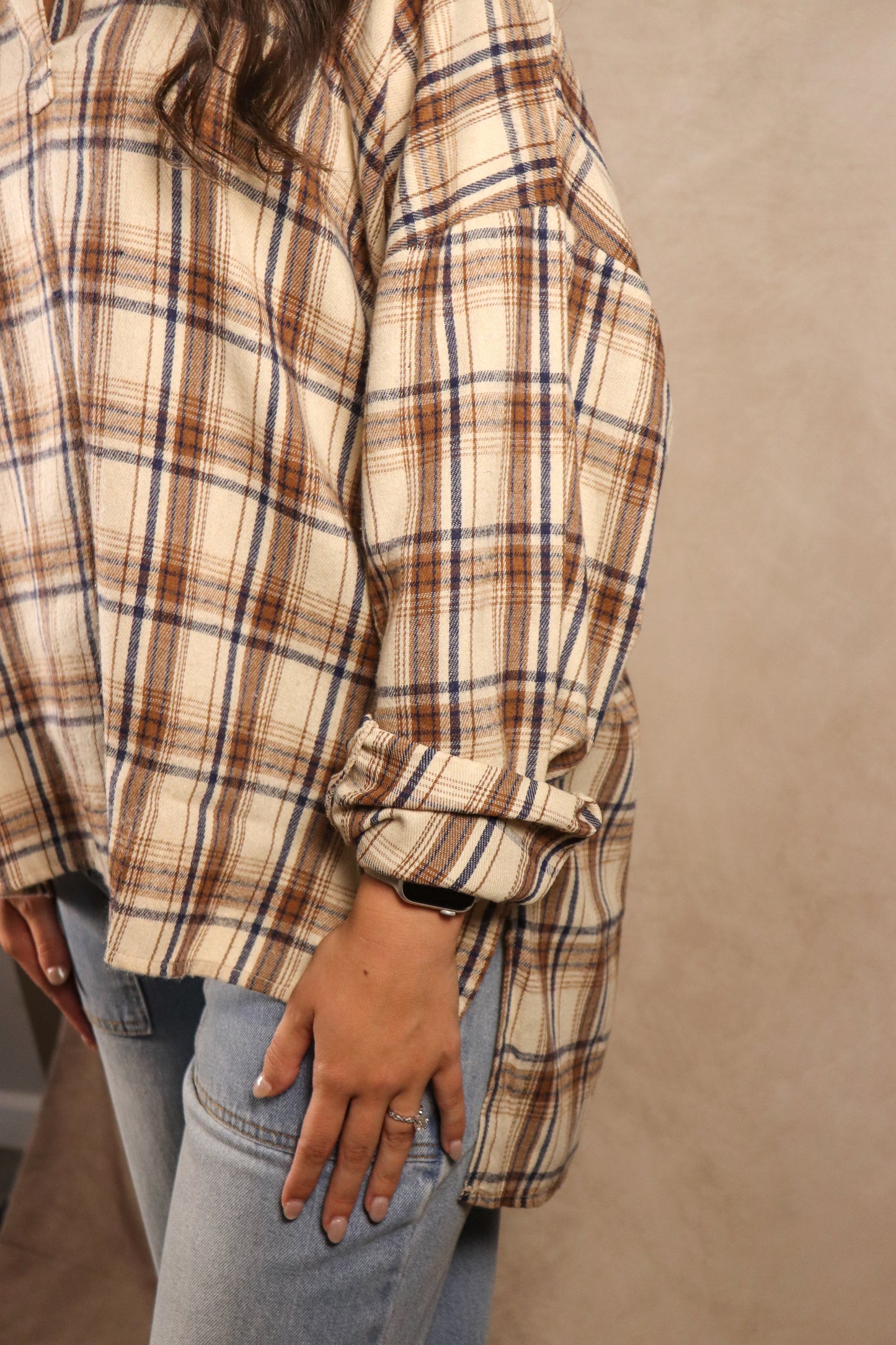 Oat Flannel Top