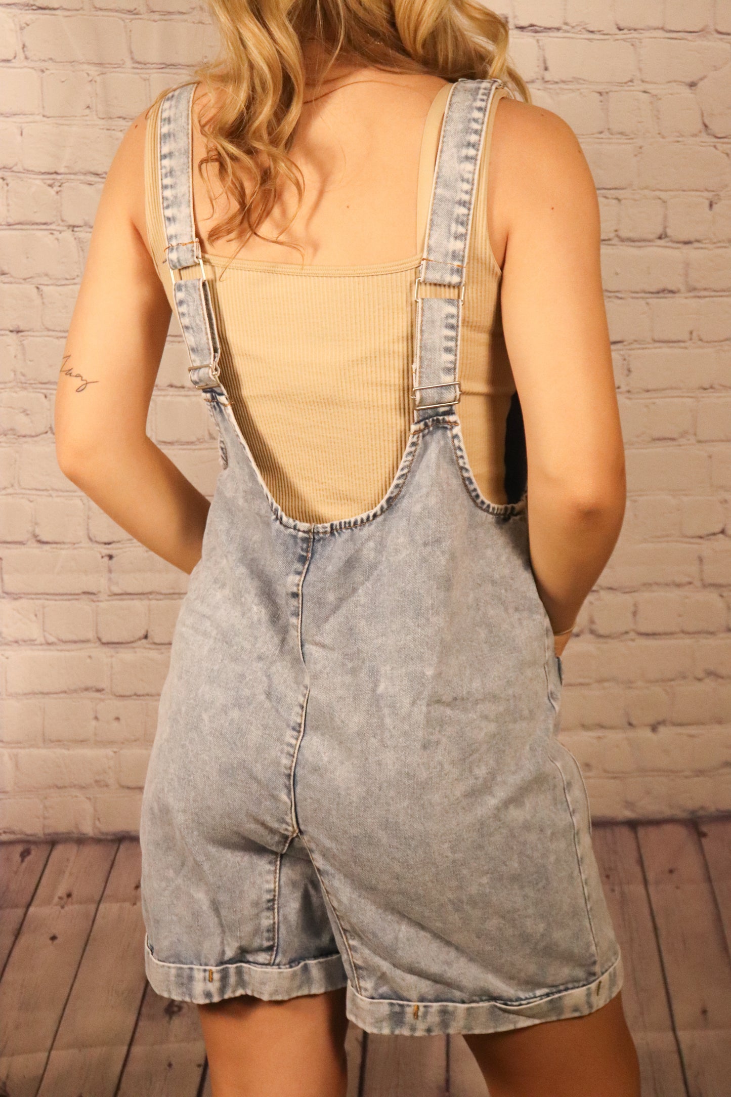 Washed Denim Romper
