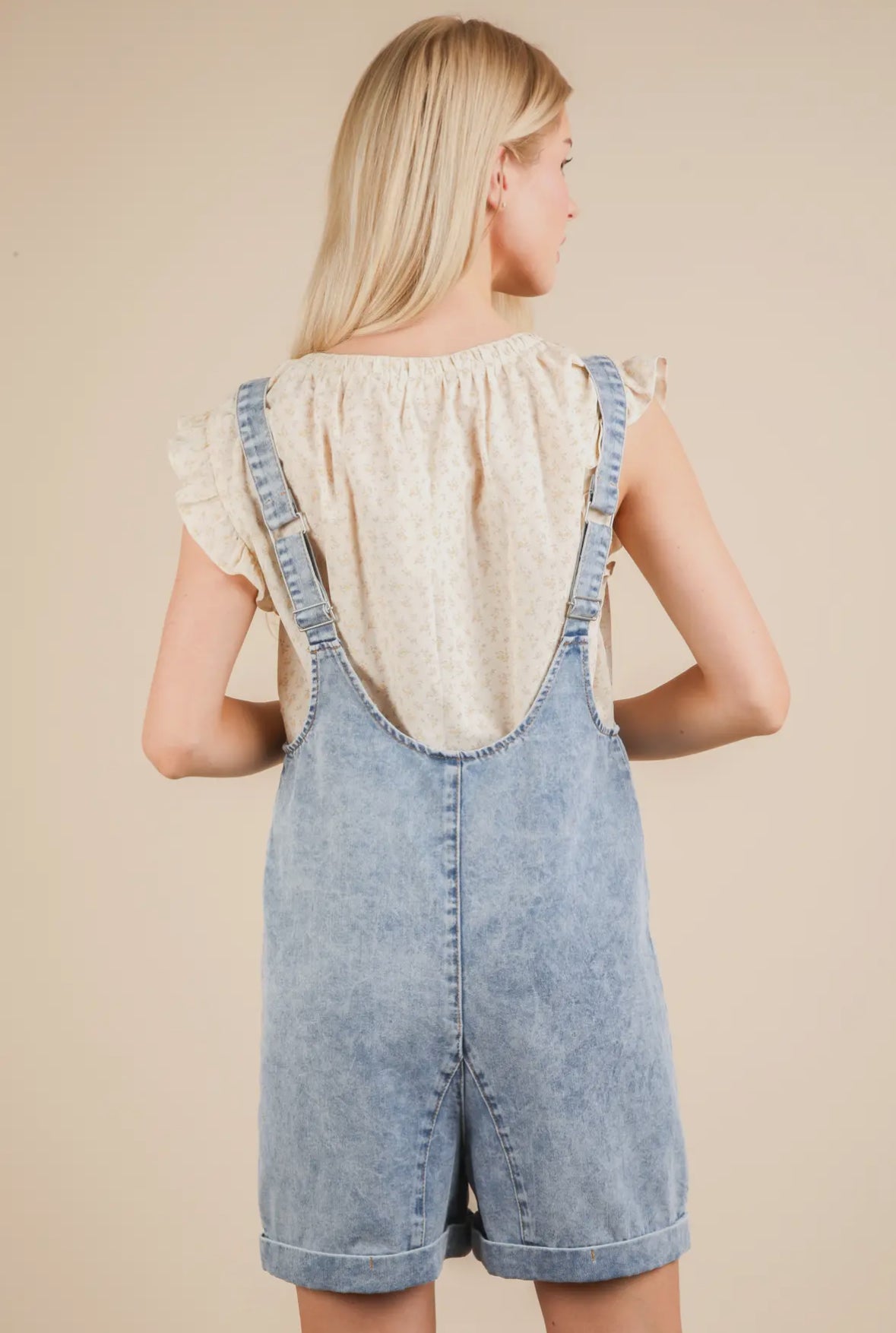Washed Denim Romper