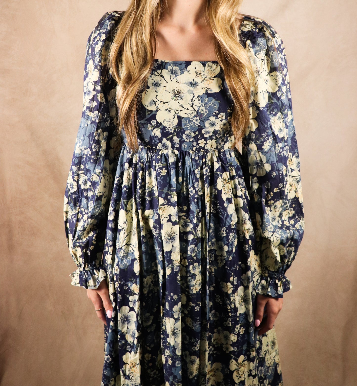 The Kinsley| Midnight Floral Square Neck Maxi