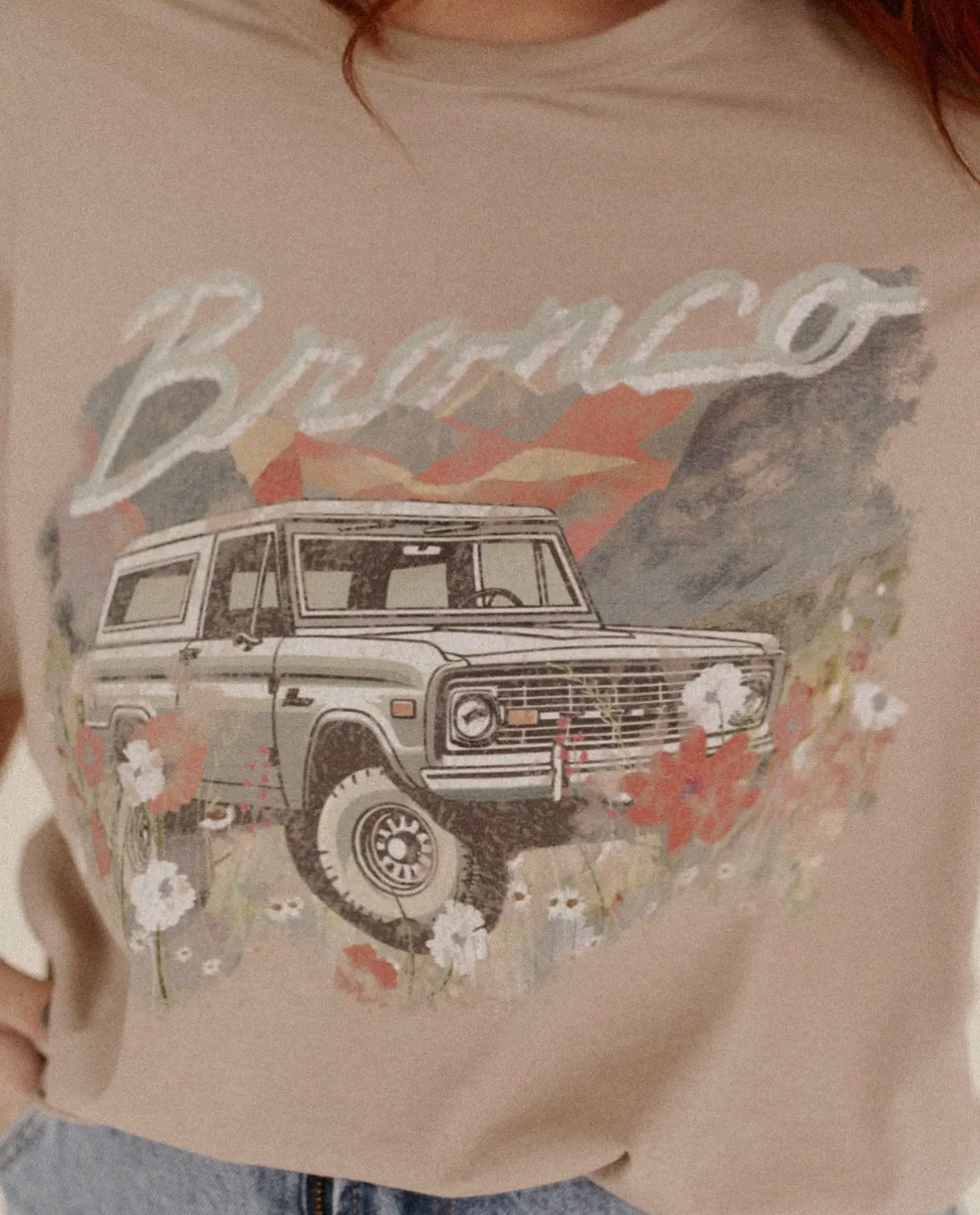 Floral Bronco Comfort Colors Tee