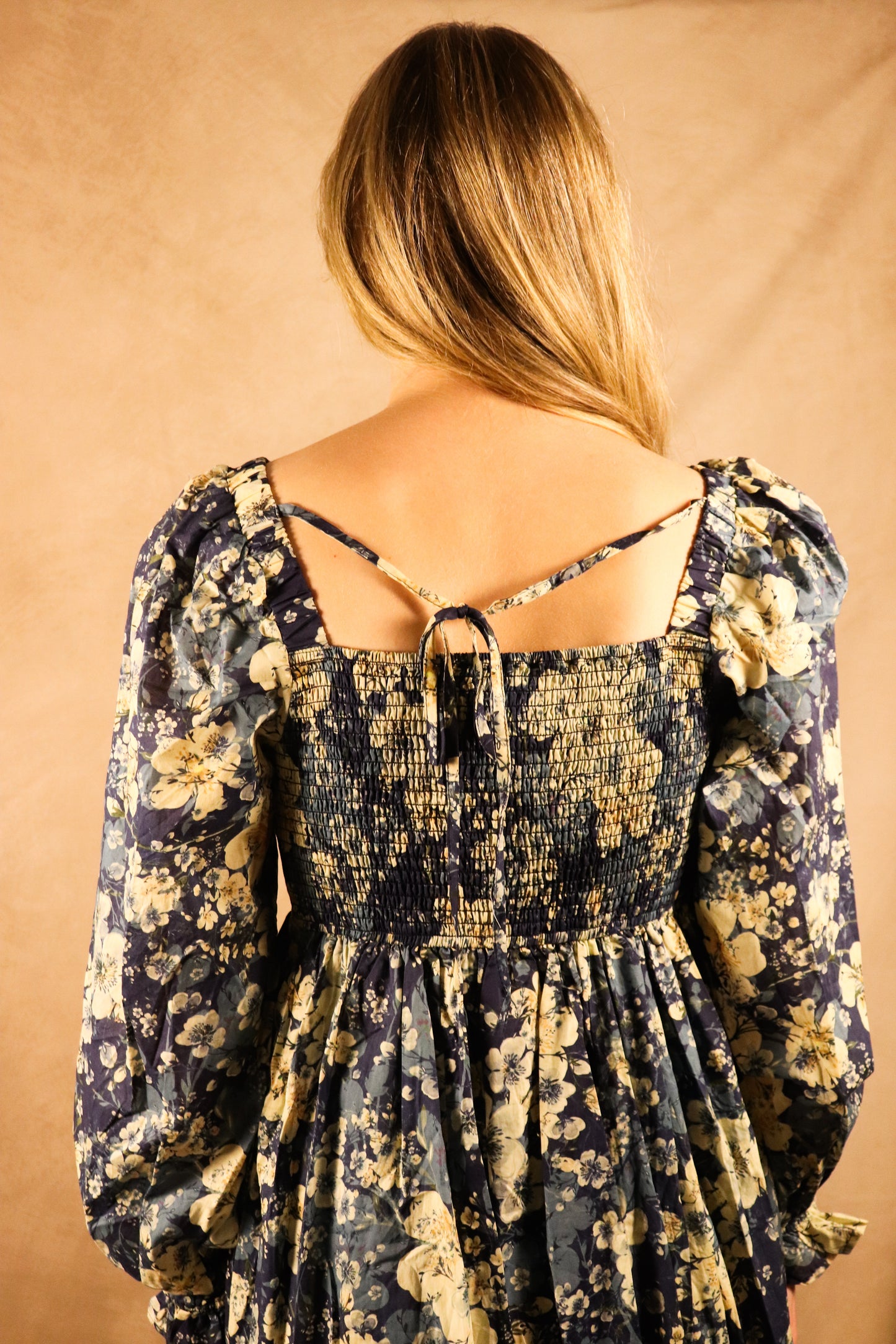 The Kinsley| Midnight Floral Square Neck Maxi