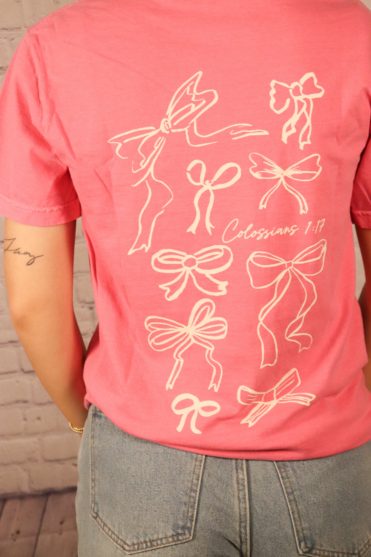 Pink He Holds All Together Comfort Colors Tee