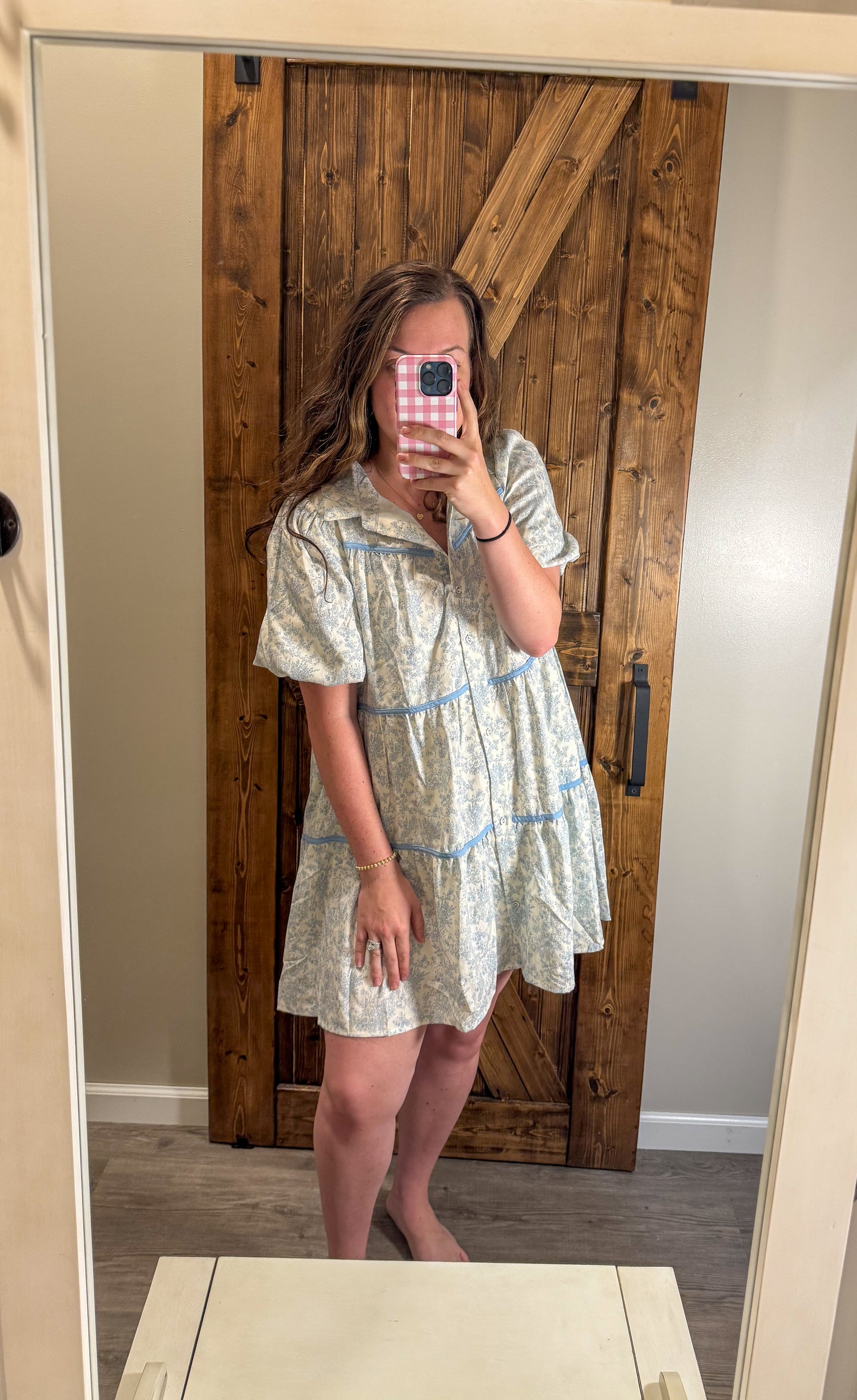 The Kelly| Light Blue Floral Tunic Dress