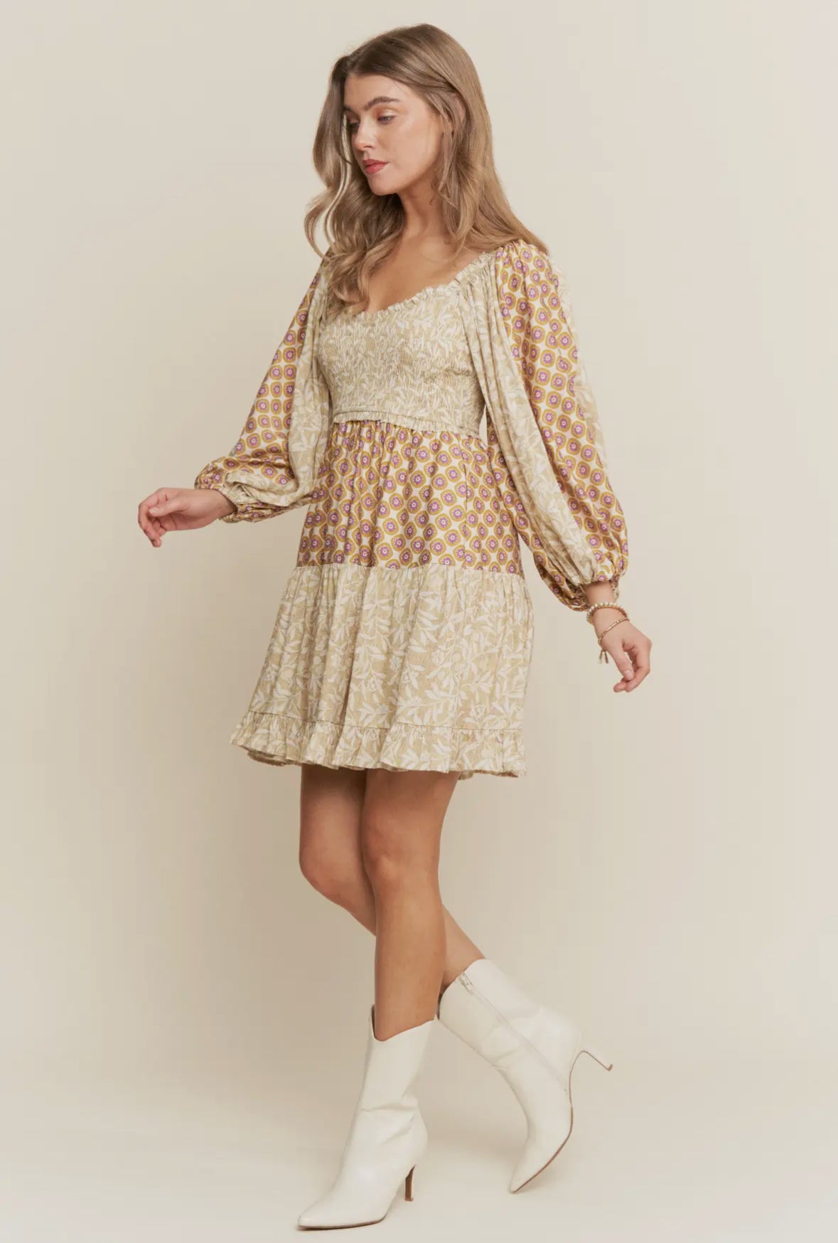 The Molly| Patchwork Floral Dress
