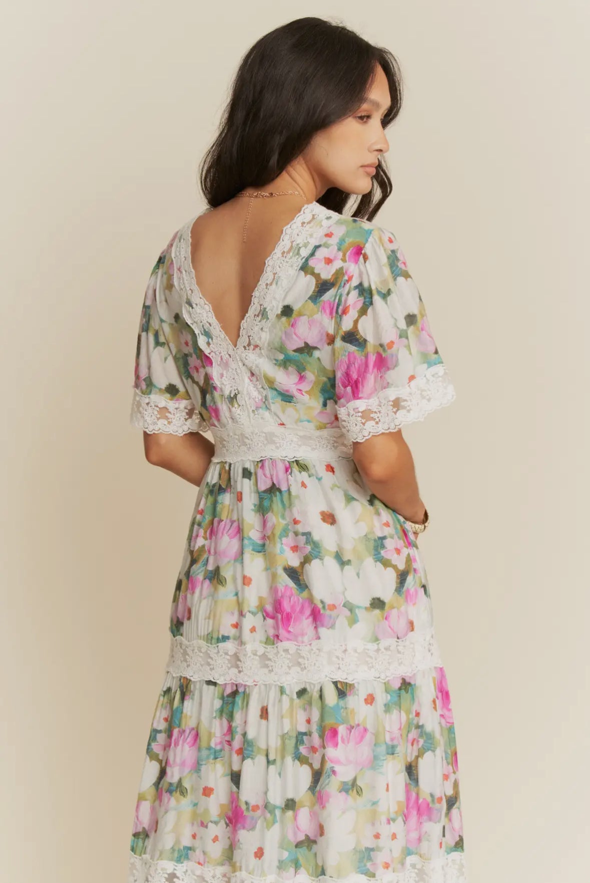 The Lindsey| Water Painting Floral Maxi Dress