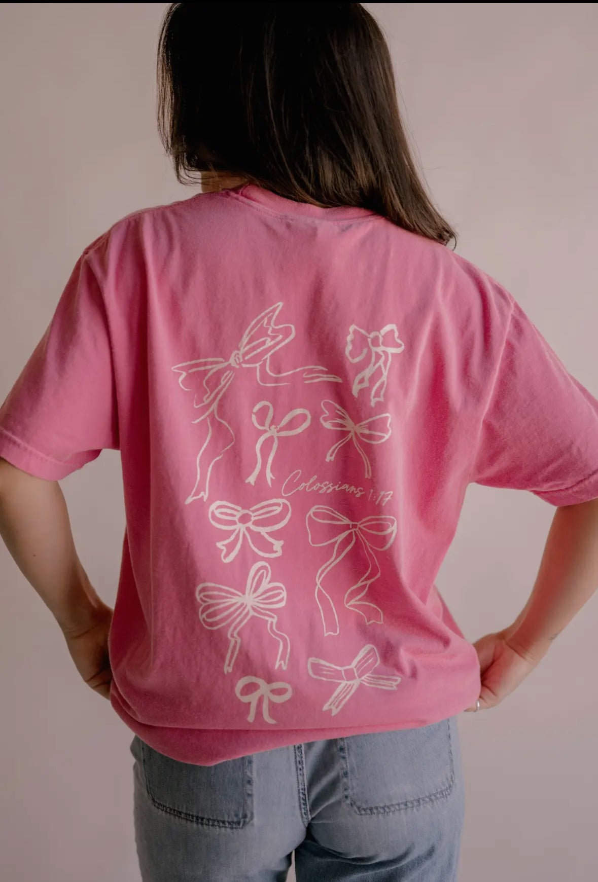 Pink He Holds All Together Comfort Colors Tee