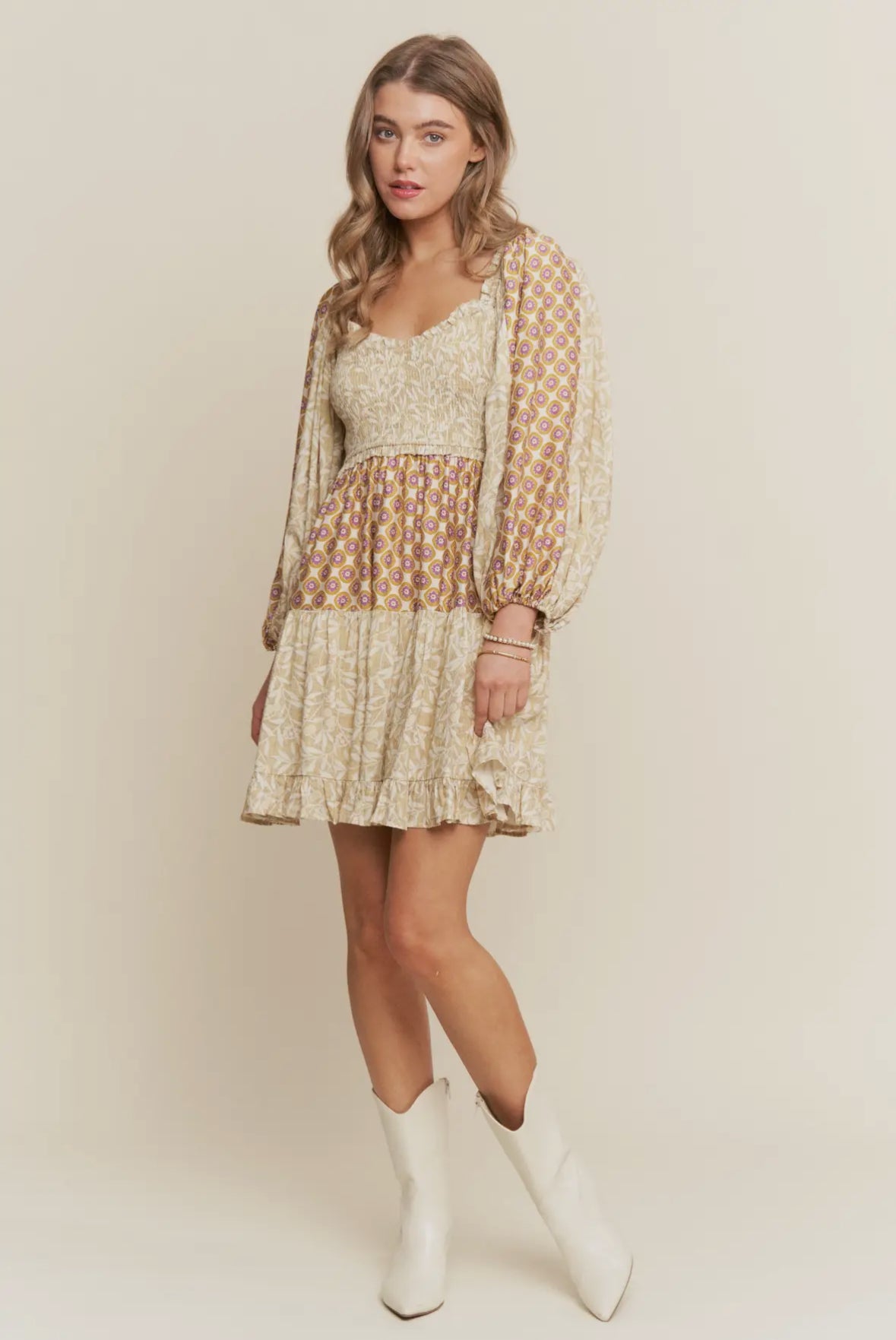 The Molly| Patchwork Floral Dress