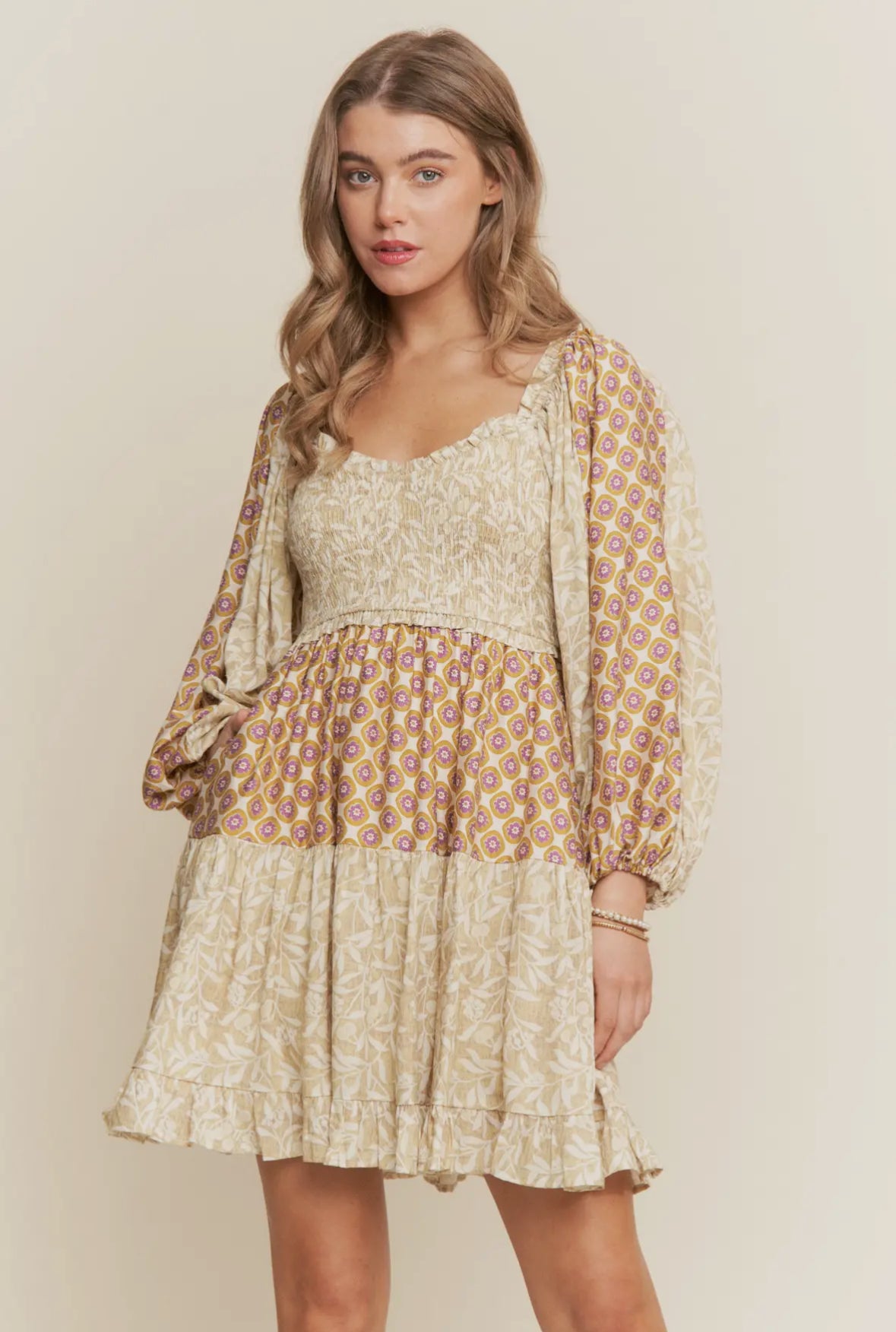 The Molly| Patchwork Floral Dress