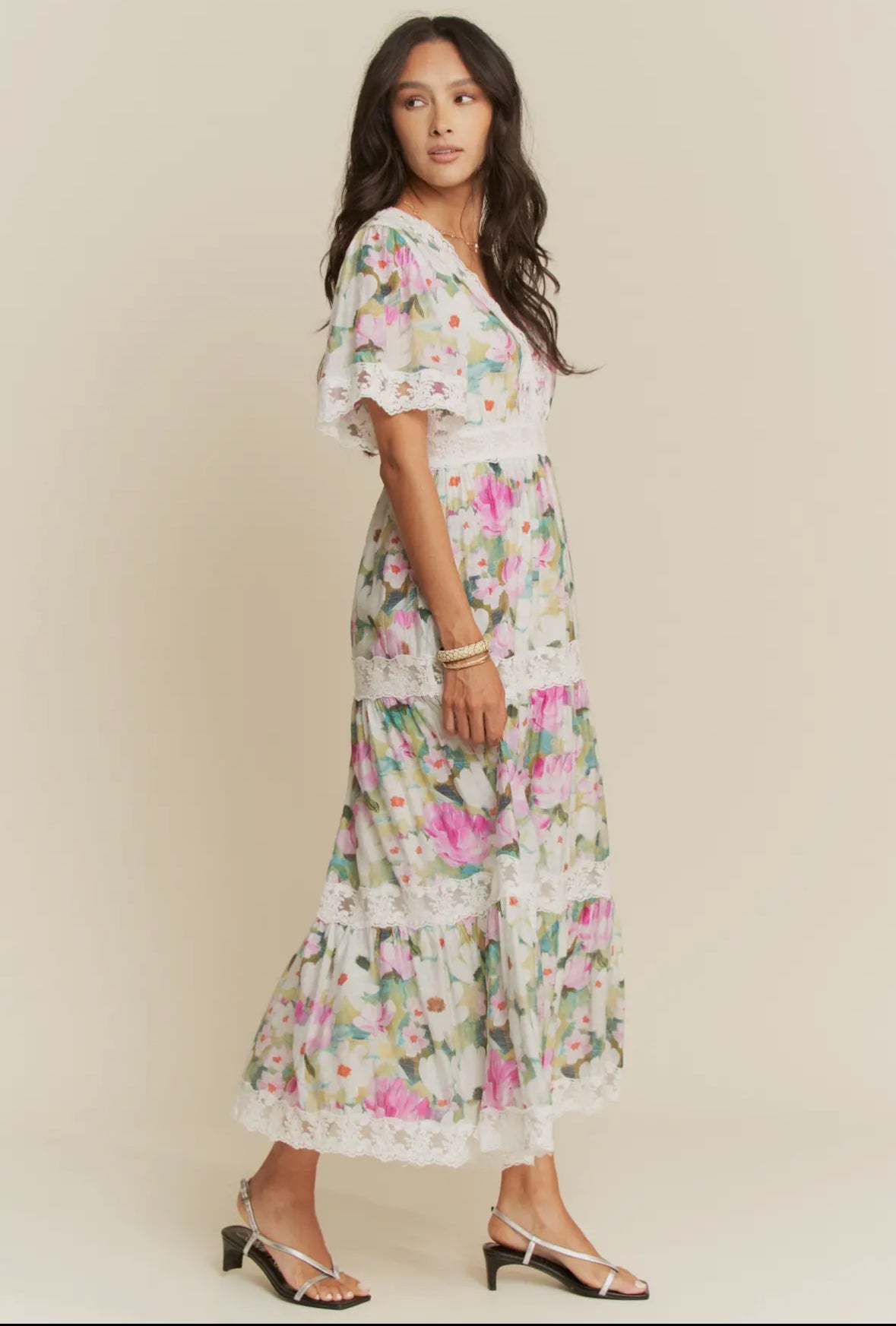 The Lindsey| Water Painting Floral Maxi Dress