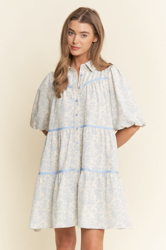 The Kelly| Light Blue Floral Tunic Dress