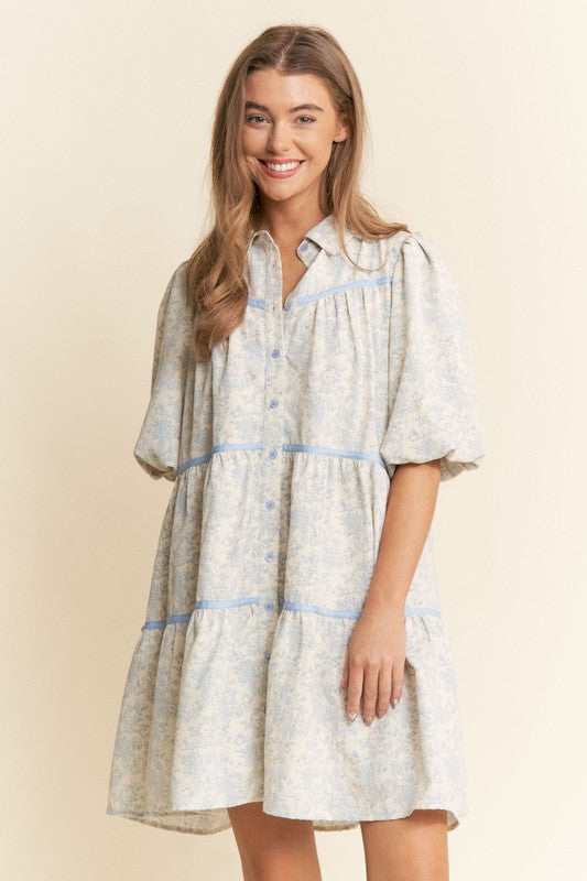 The Kelly| Light Blue Floral Tunic Dress