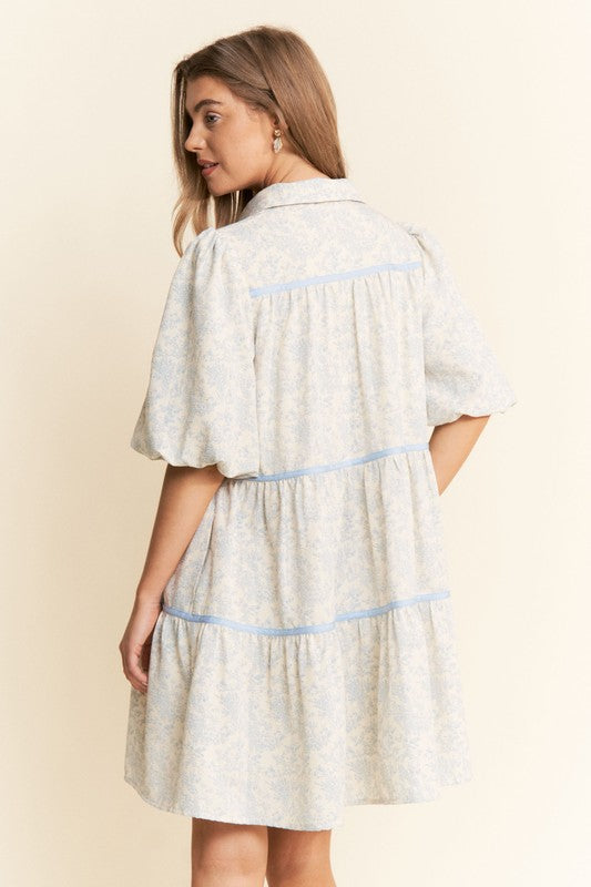 The Kelly| Light Blue Floral Tunic Dress