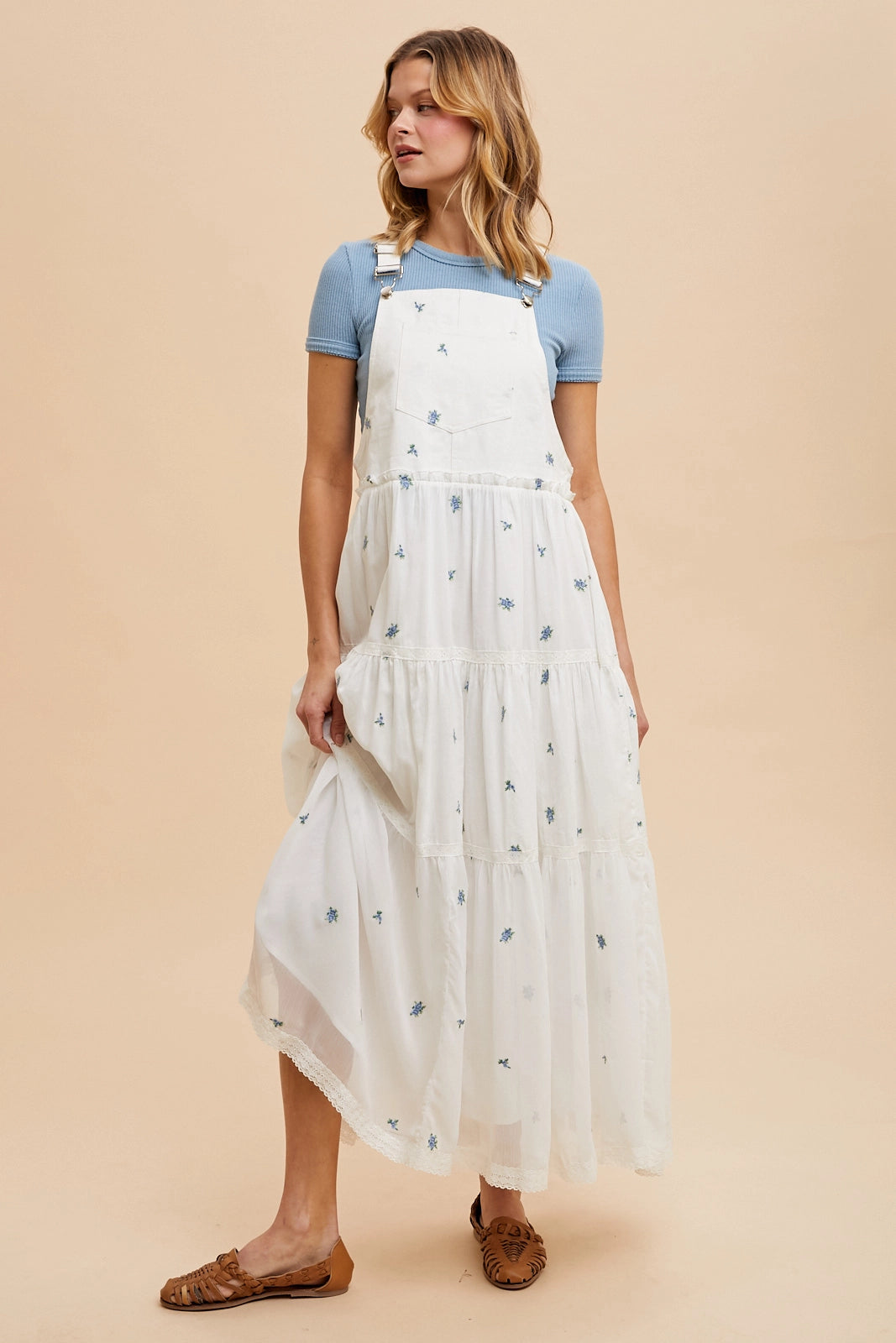 The Caroline| Embroidered Overall Maxi Dress