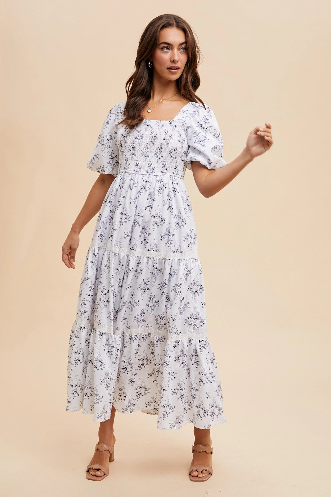 The Eloise| Floral Smocked Maxi Dress