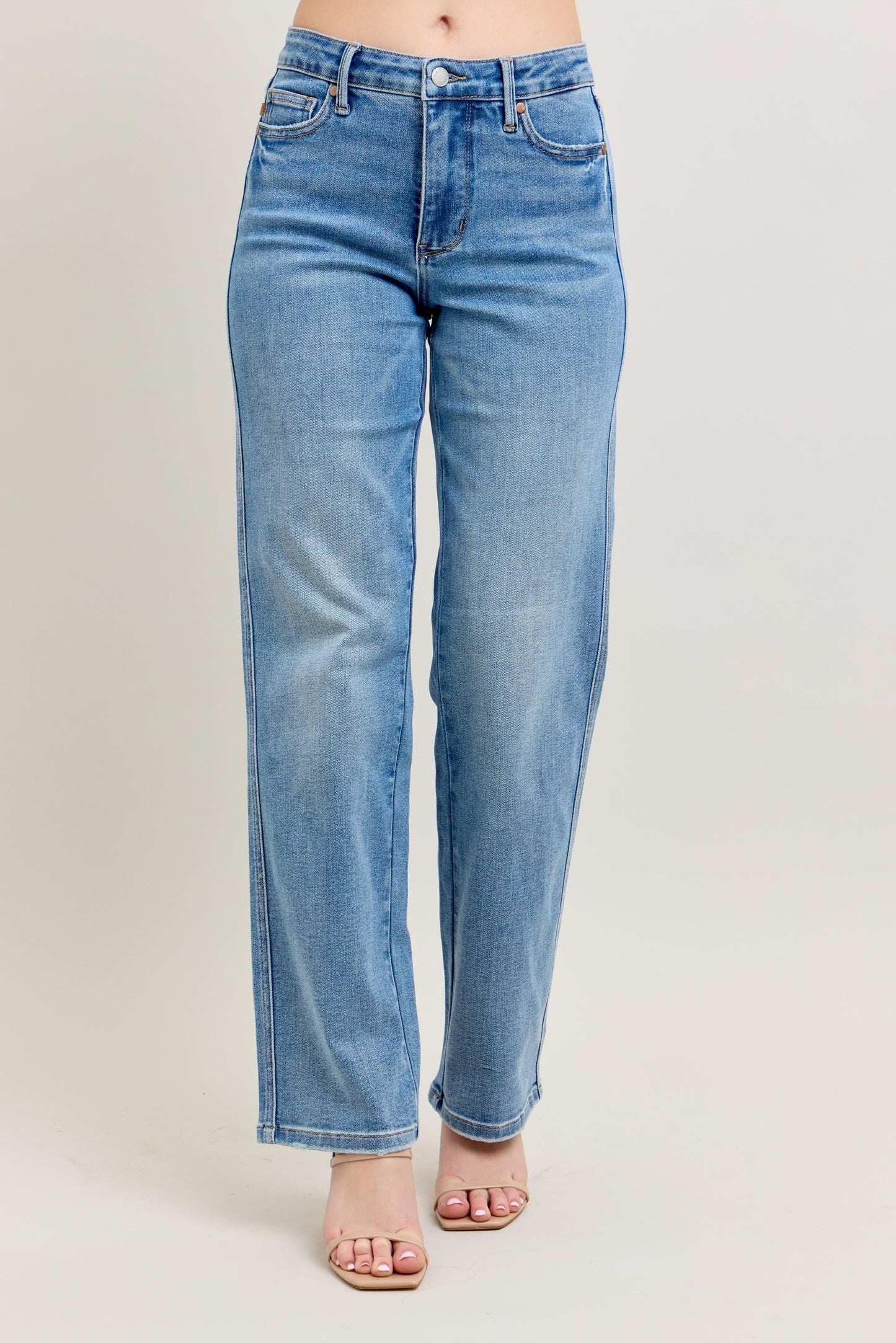 Judy Blue Tummy Control Vintage Wash Straight Jean
