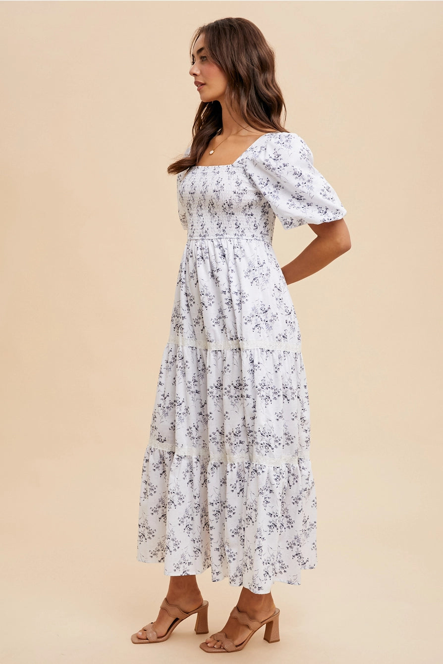 The Eloise| Floral Smocked Maxi Dress