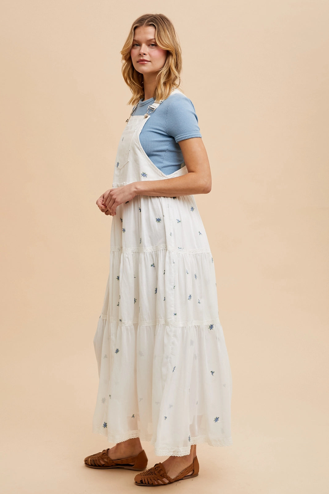 The Caroline| Embroidered Overall Maxi Dress