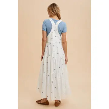 The Caroline| Embroidered Overall Maxi Dress
