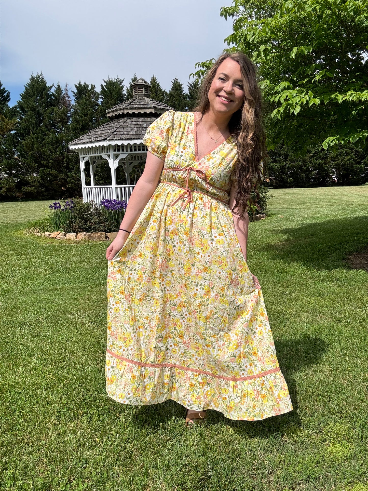 The Bella| Floral Bow Detail Maxi Dress