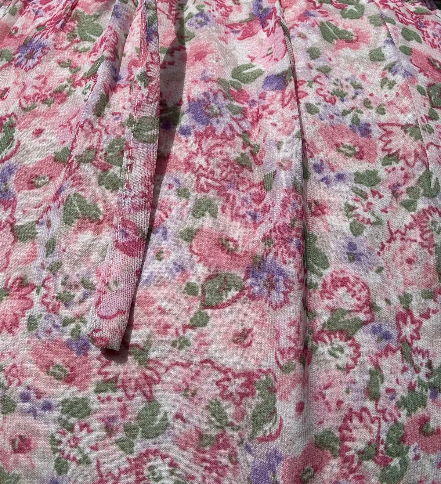 The Grace| Pink Floral Chiffon Midi Dress