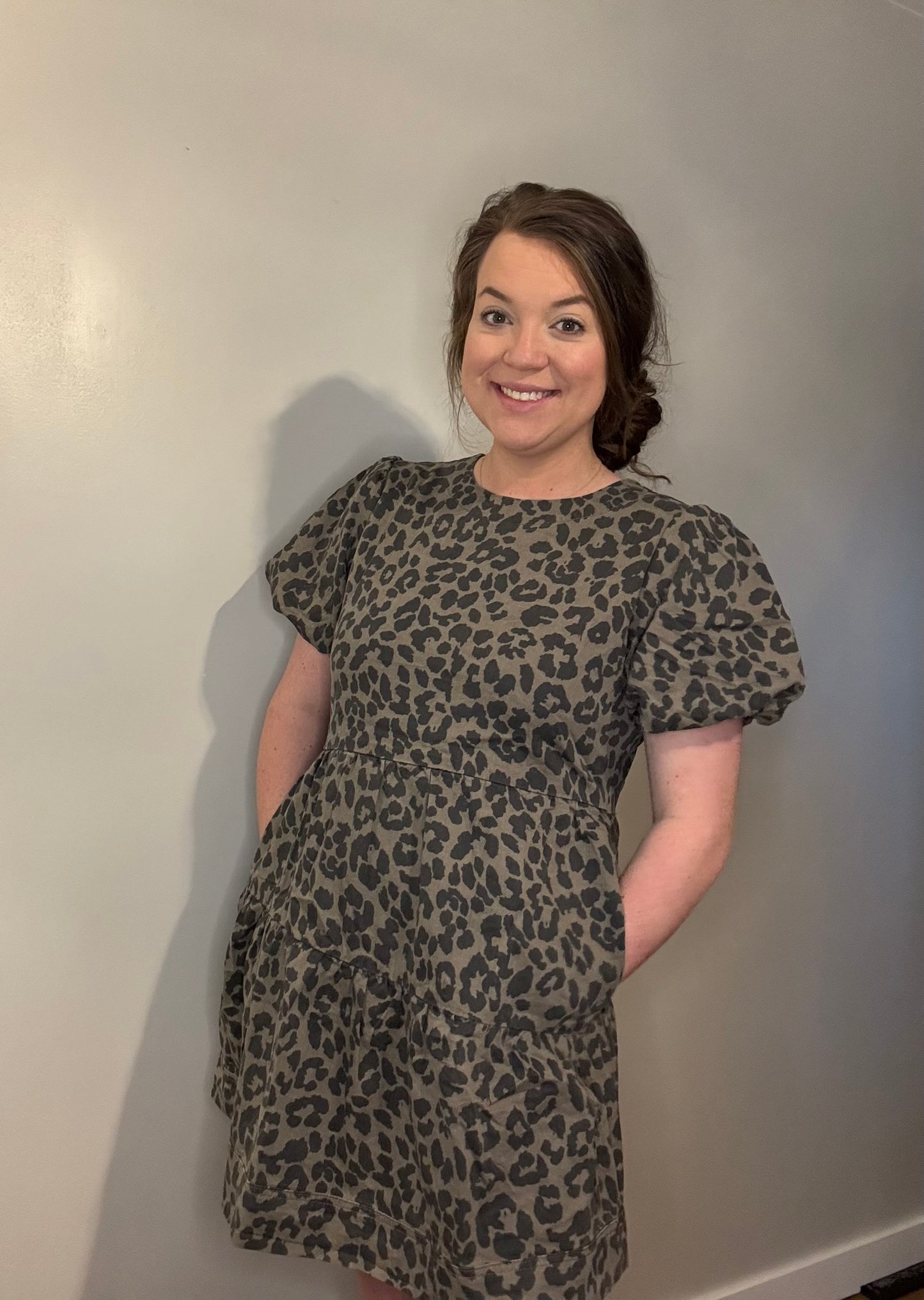 The Presley| Denim Cheetah Mini Dress