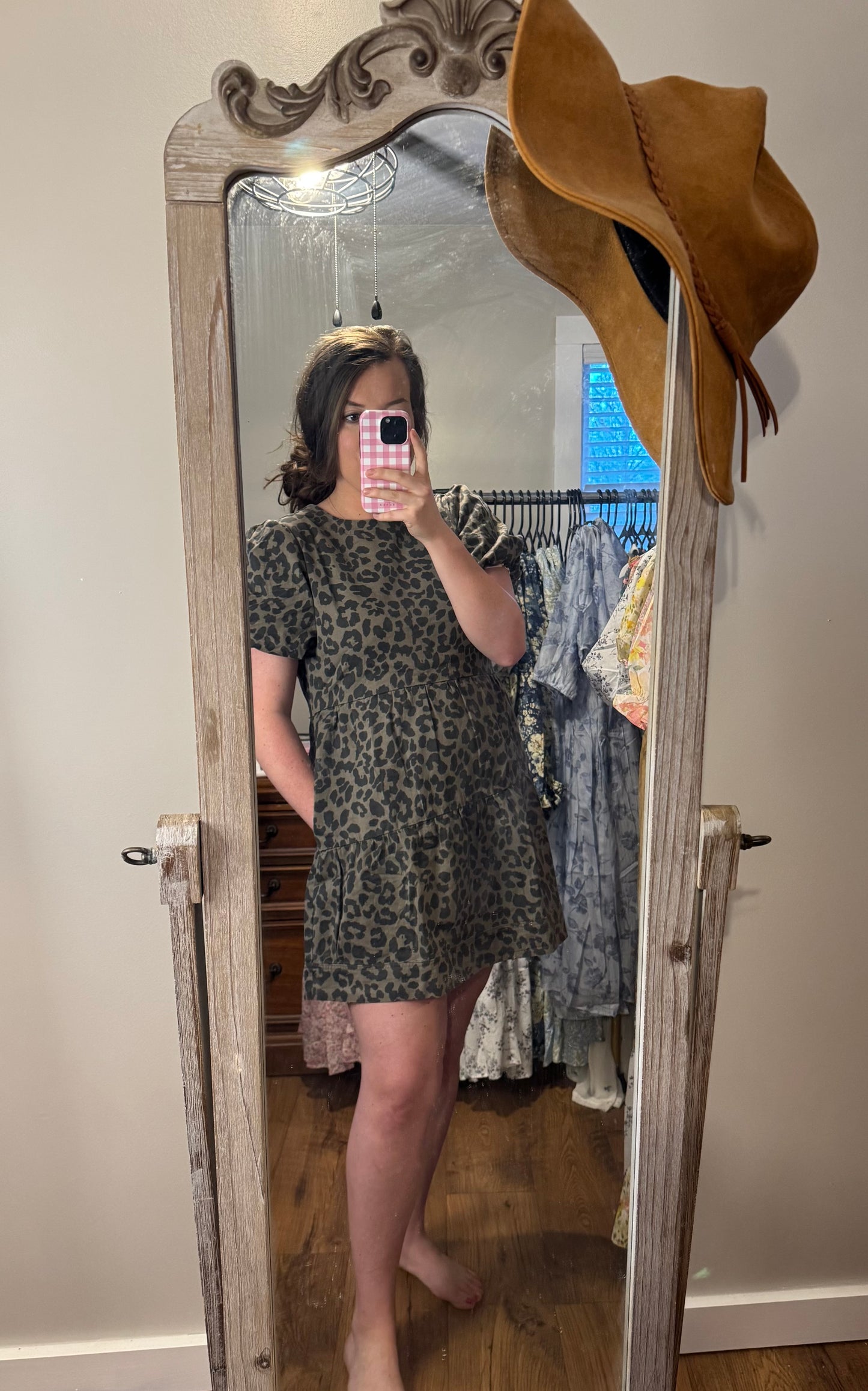The Presley| Denim Cheetah Mini Dress