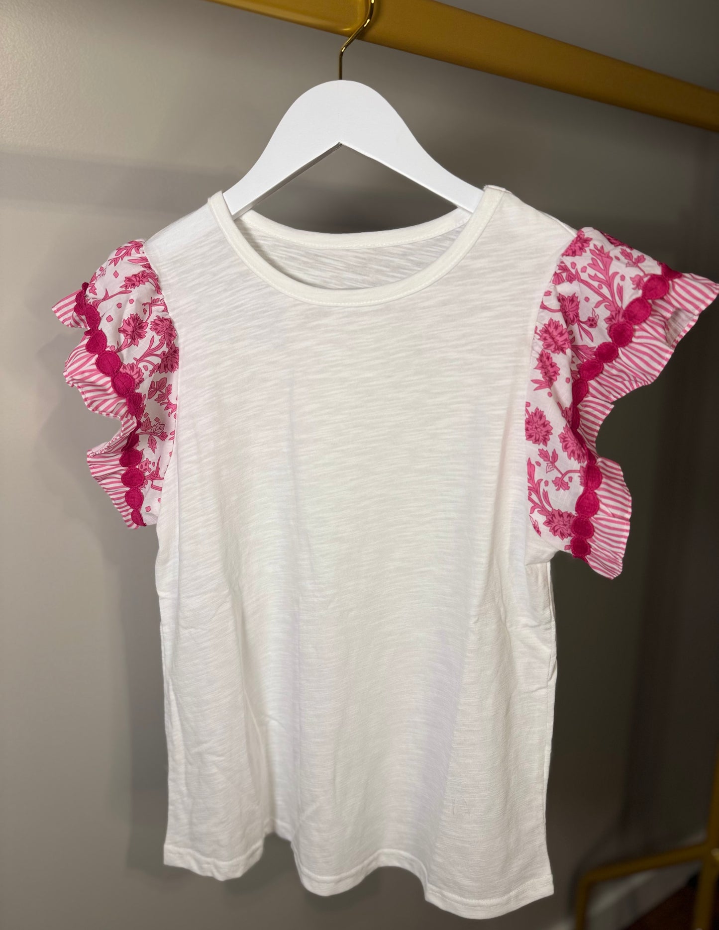 Pink Patchwork Flutter Sleeve