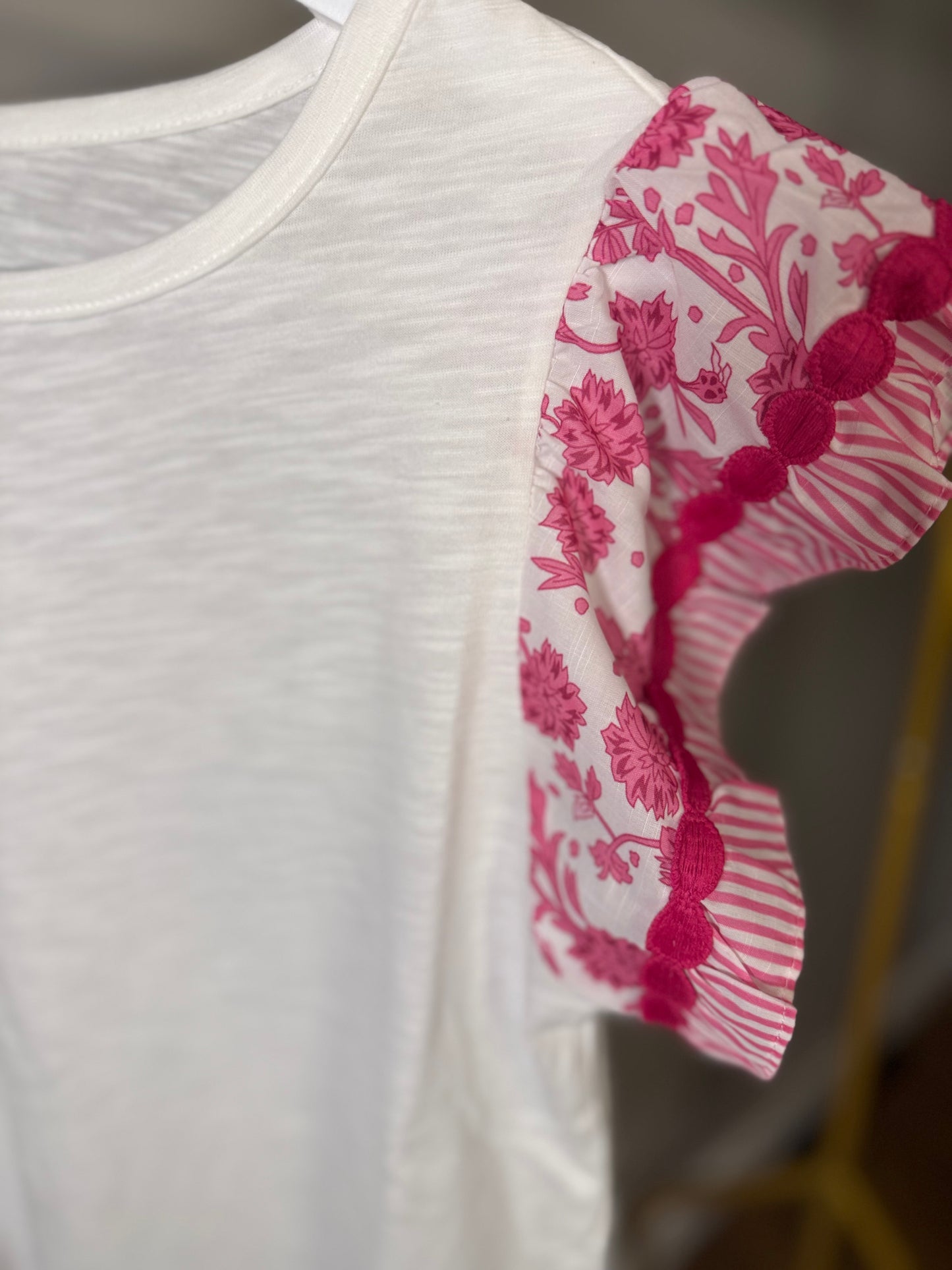 Pink Patchwork Flutter Sleeve