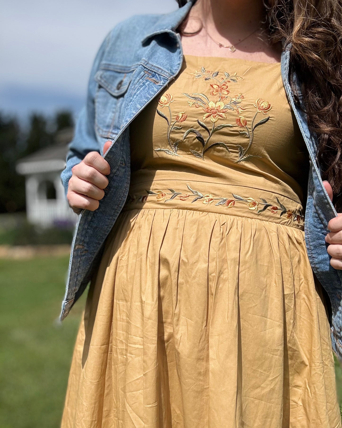 The Mabel| Floral Embroidered Midi Dress