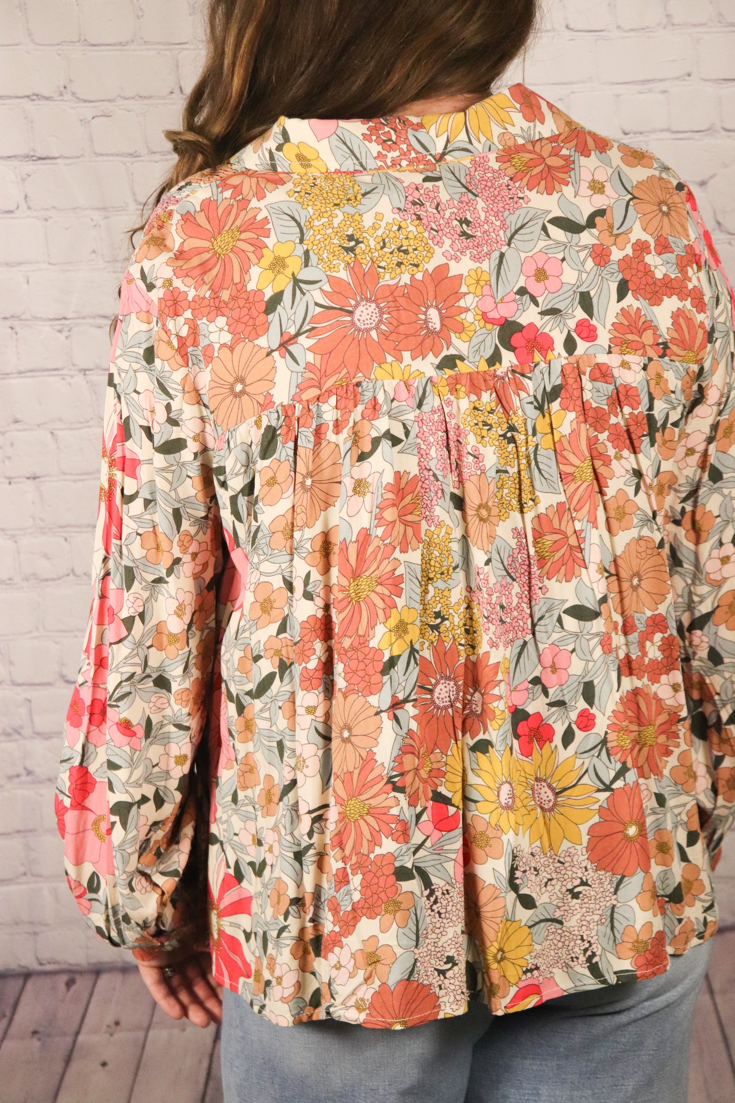 Rose Woven Floral Printed Top