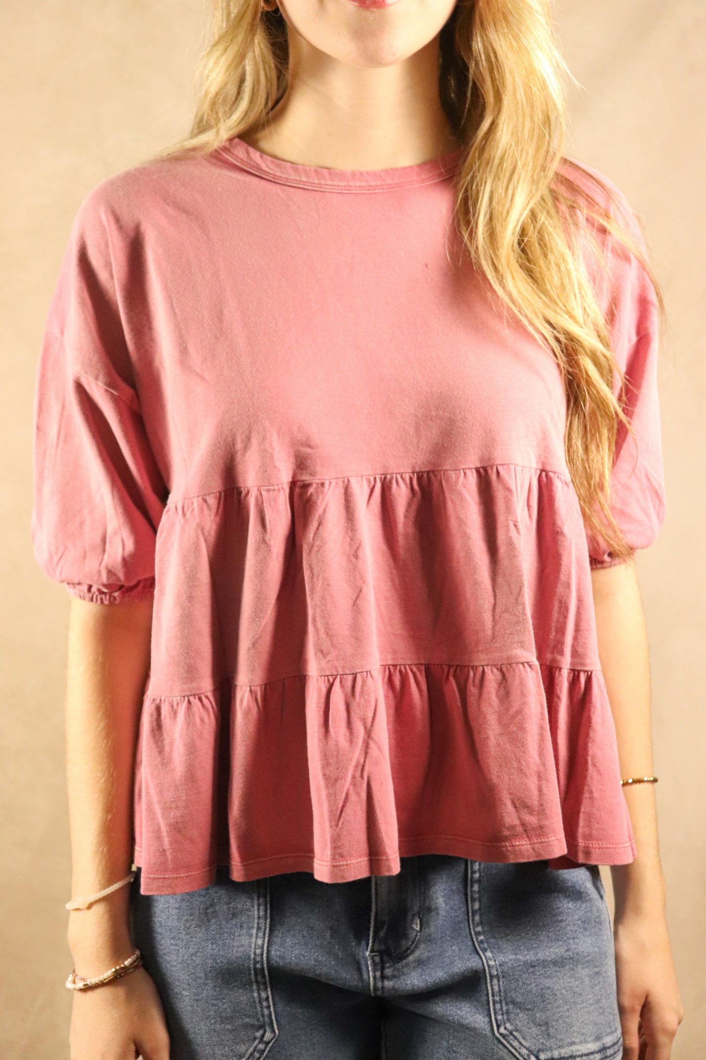 Mauve Drop Shoulder Knit Top