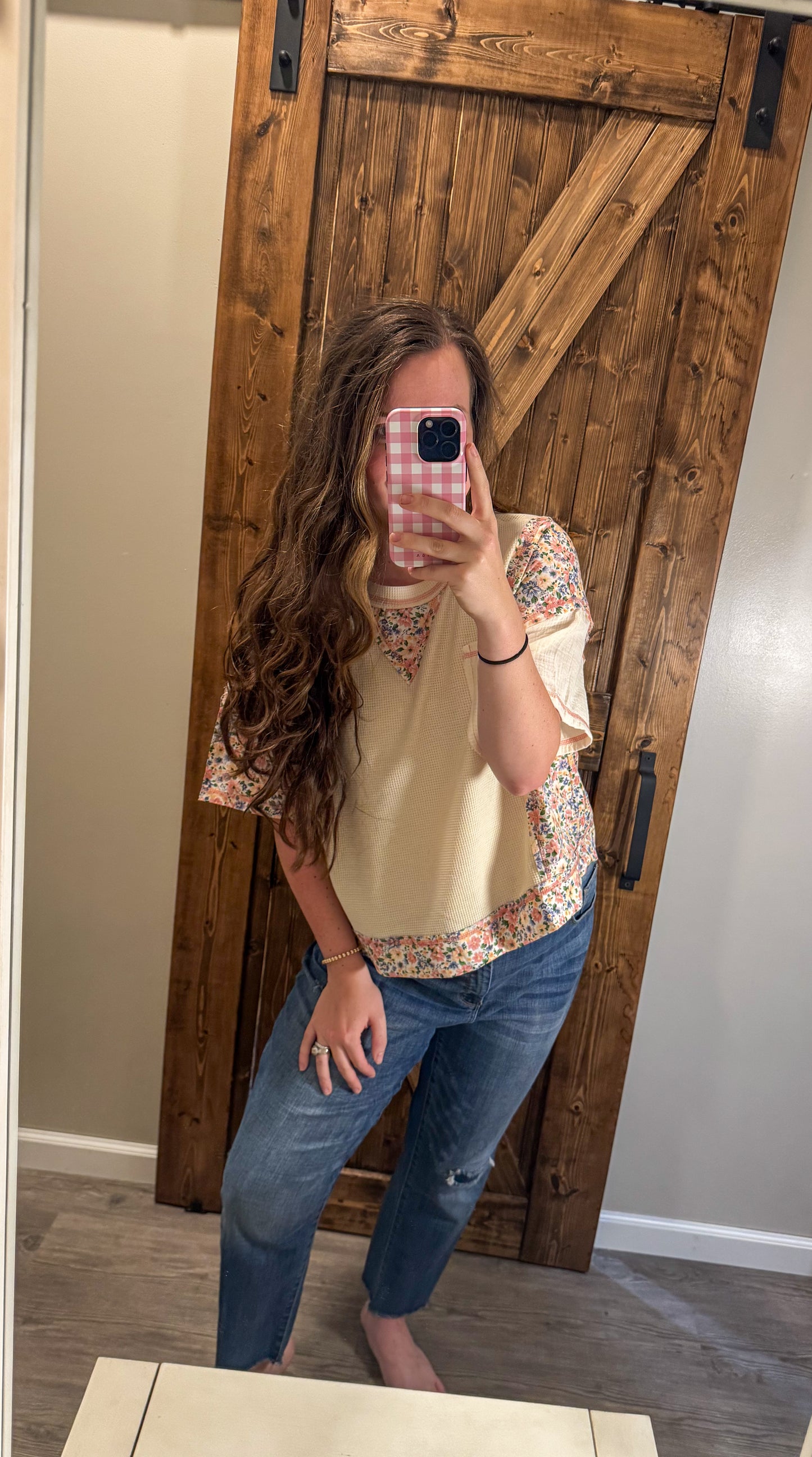 Floral Stitch Detail Top