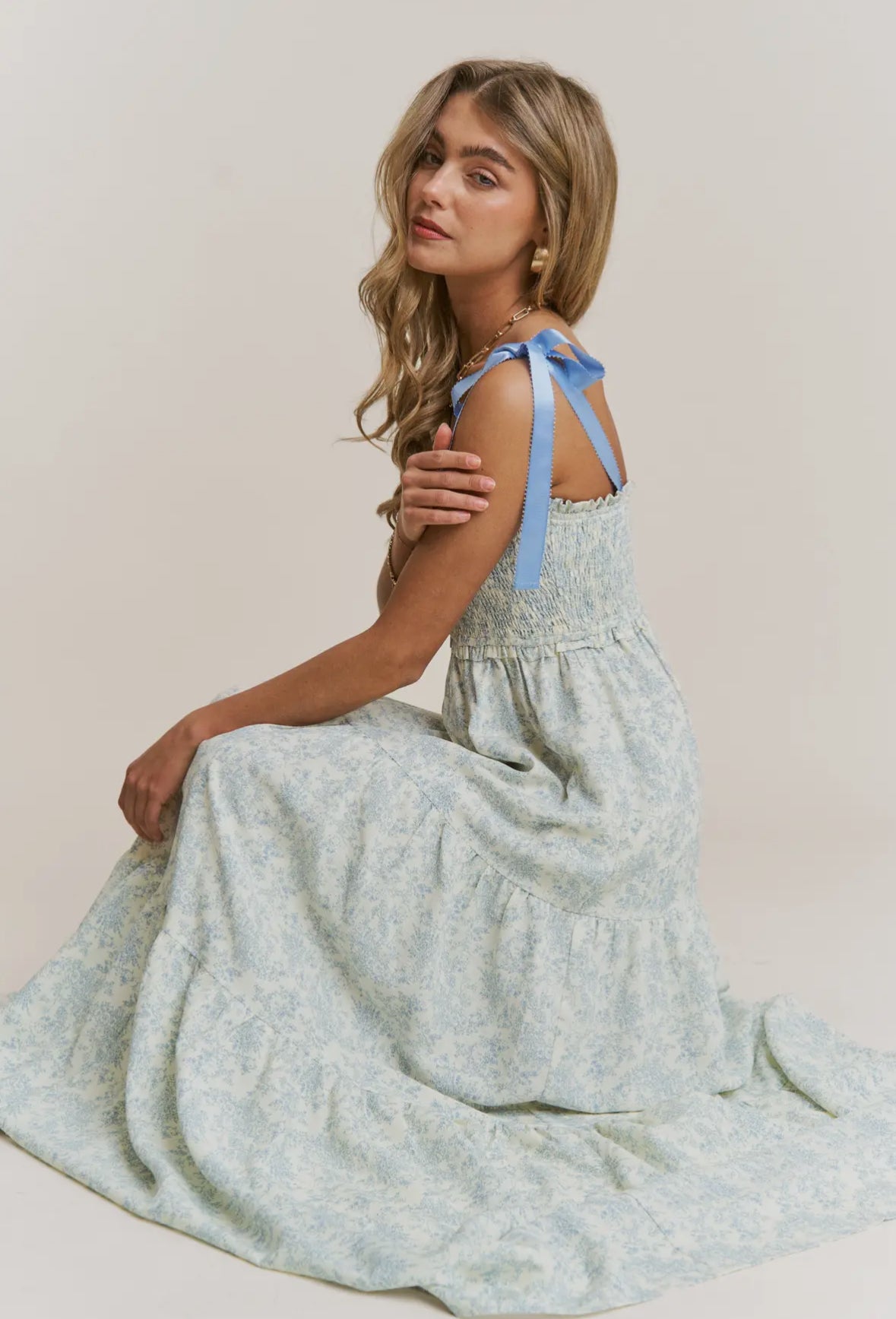 The Josie| Empire Neck Line Floral Tiered Maxi Dress