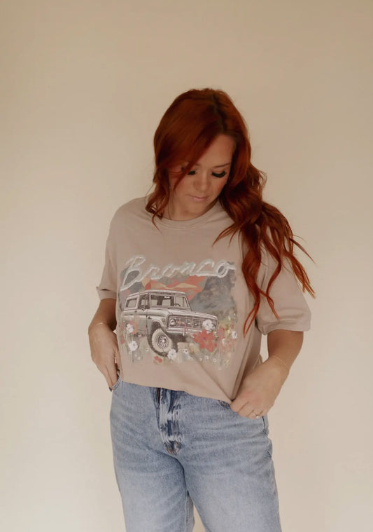 Floral Bronco Comfort Colors Tee