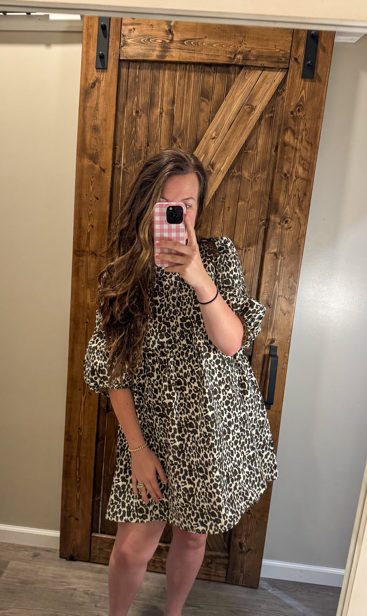 The Savannah| Leopard Denim Bow Dress