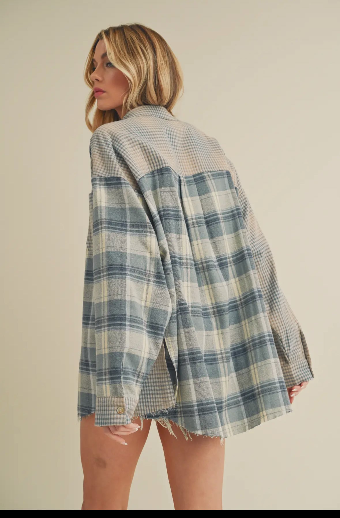 Blue Patchwork Flannel