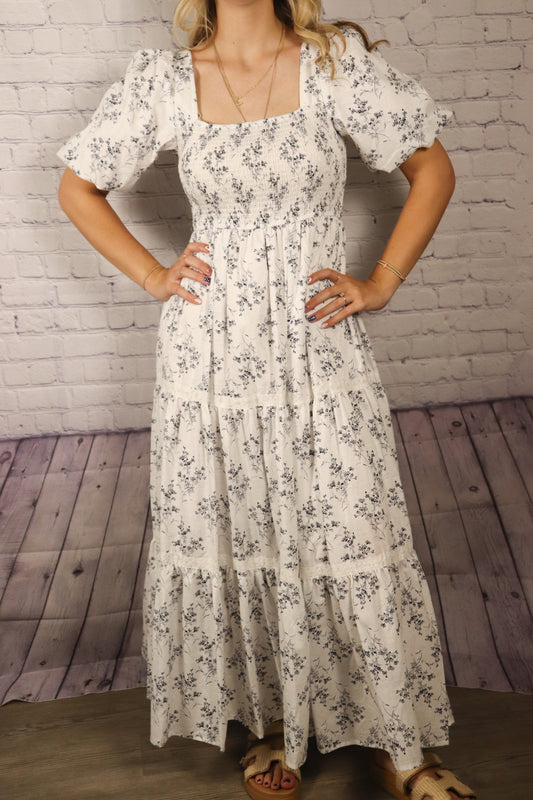 The Eloise| Floral Smocked Maxi Dress