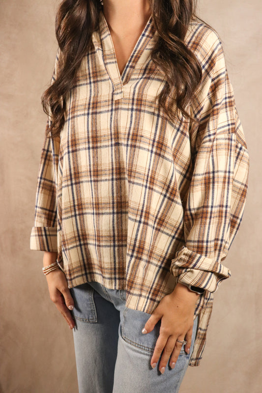 Oat Flannel Top