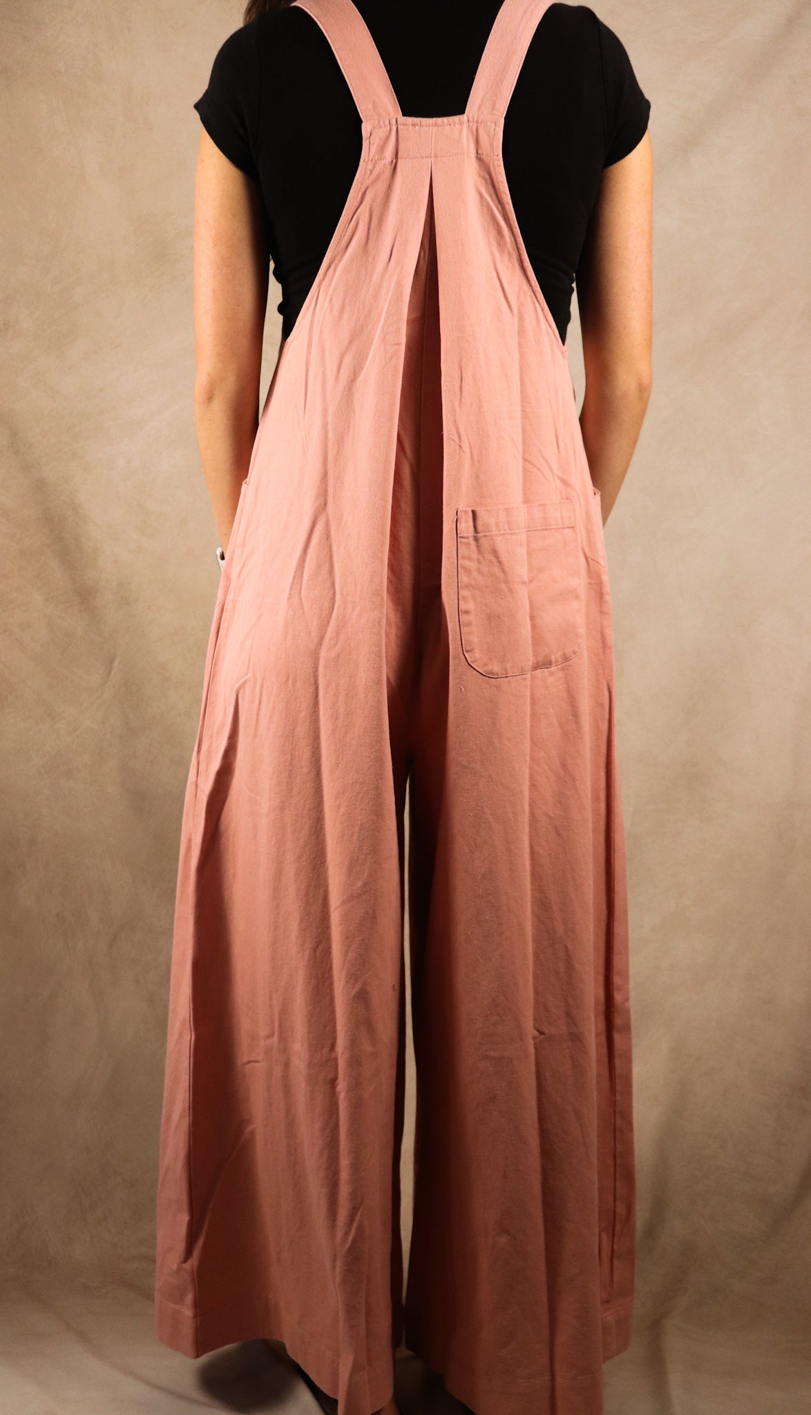 Blush Washed Denim Patchwork Jumpsuit