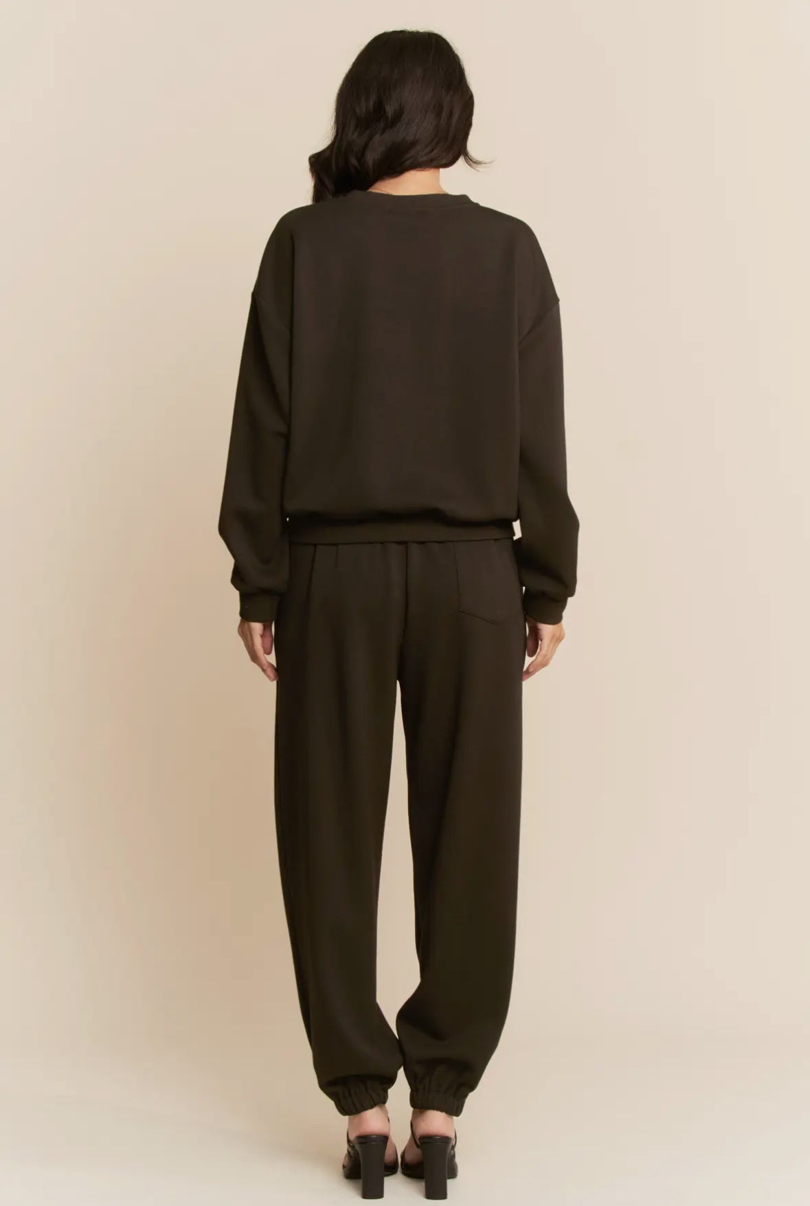 Black Bow Sweatshirt Set