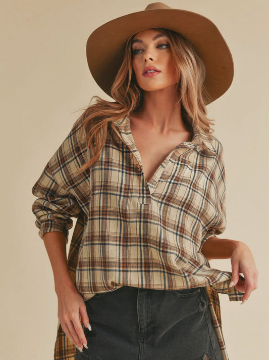 Oat Flannel Top