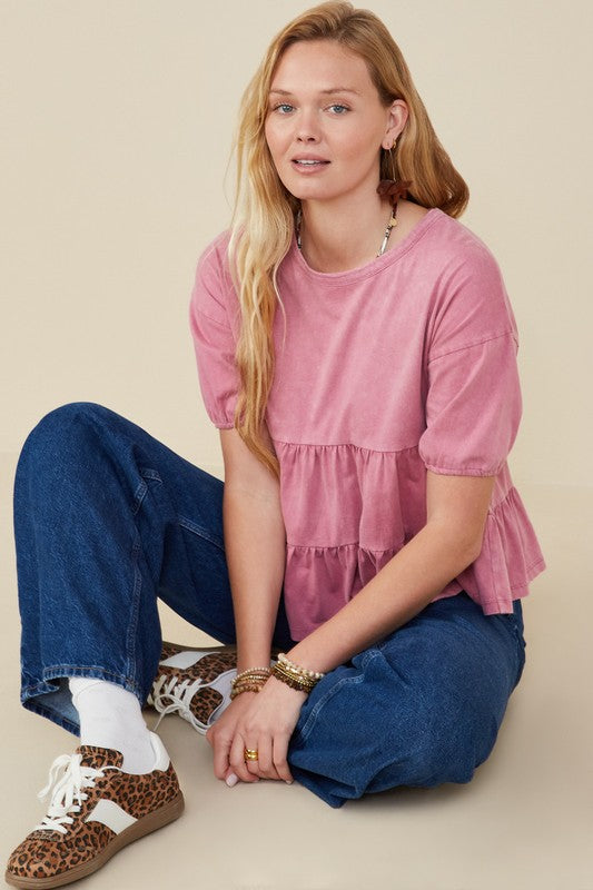 Mauve Drop Shoulder Knit Top