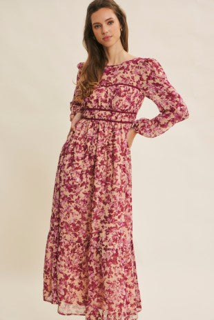 The Denny| Floral Long Sleeve Maxi Dress