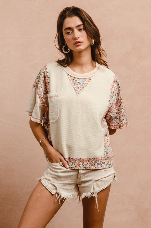 Floral Stitch Detail Top