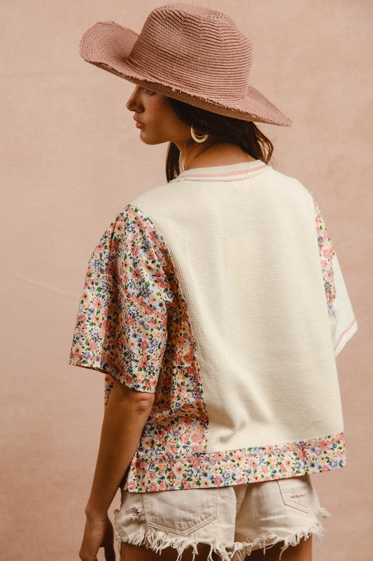 Floral Stitch Detail Top